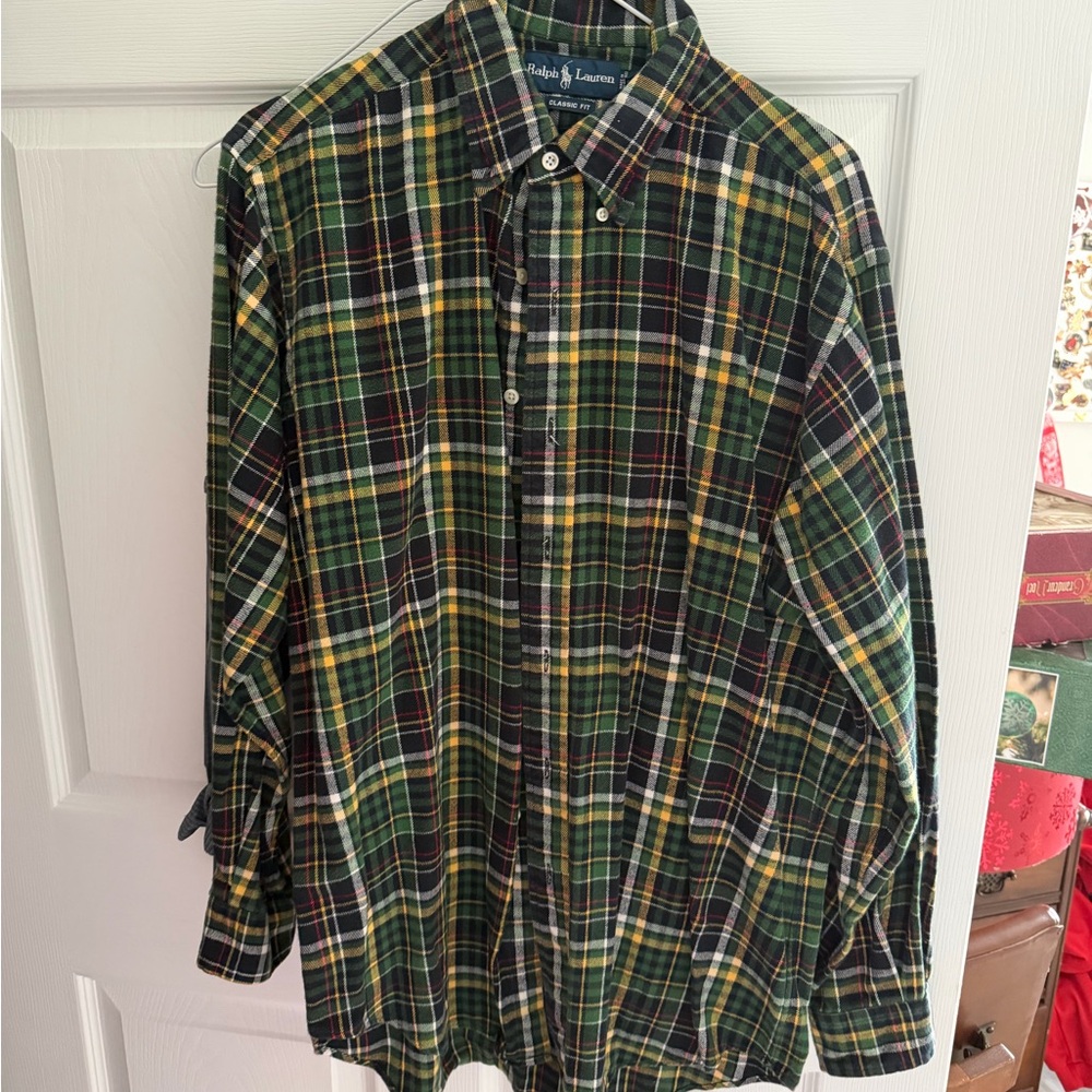 Ralph Lauren Green Plaid Button-Down Shirt